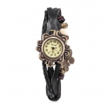 时光一百Smileyes系列 复古编织皮手链石英女表TSW033L