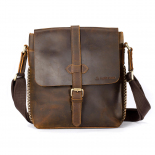 魔术传奇MagoMaga 复古商务疯马牛皮单肩斜挎男包中包MSFB013