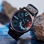 时光一百（TIME100）男表个性炫彩三芯搭配石英男士手表W70176G