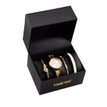 时光一百（TIME100）女表小表盘简约防水女士腕表套装女手链手表七夕礼物送女友W50888L